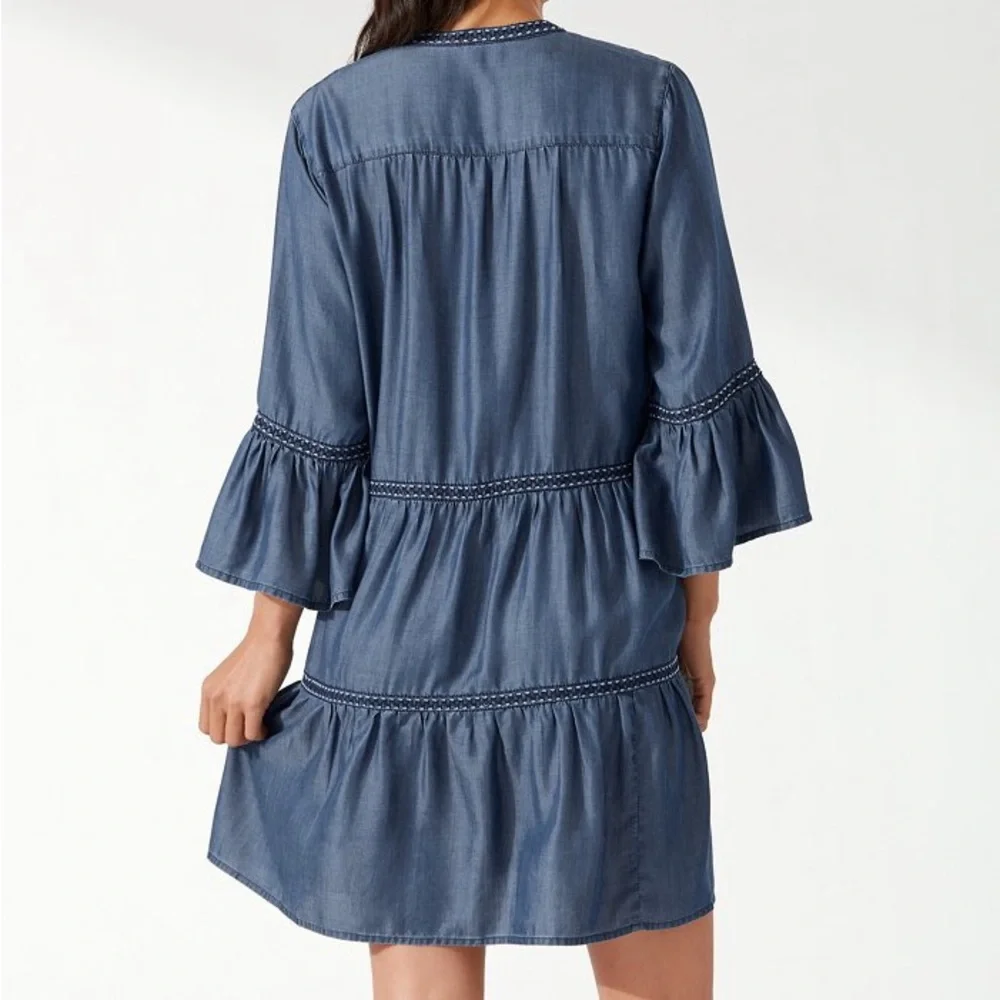 Tommy Bahama Chambray Embroidered Coverup Dress - Picture 2 of 3